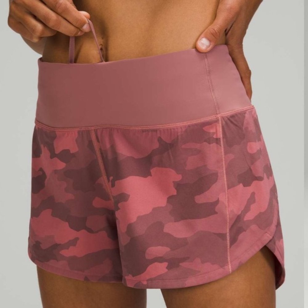 Lululemon Speed Up LR Short 2.5" Lined Brier Rose Pink Camo NWT 10 Womens